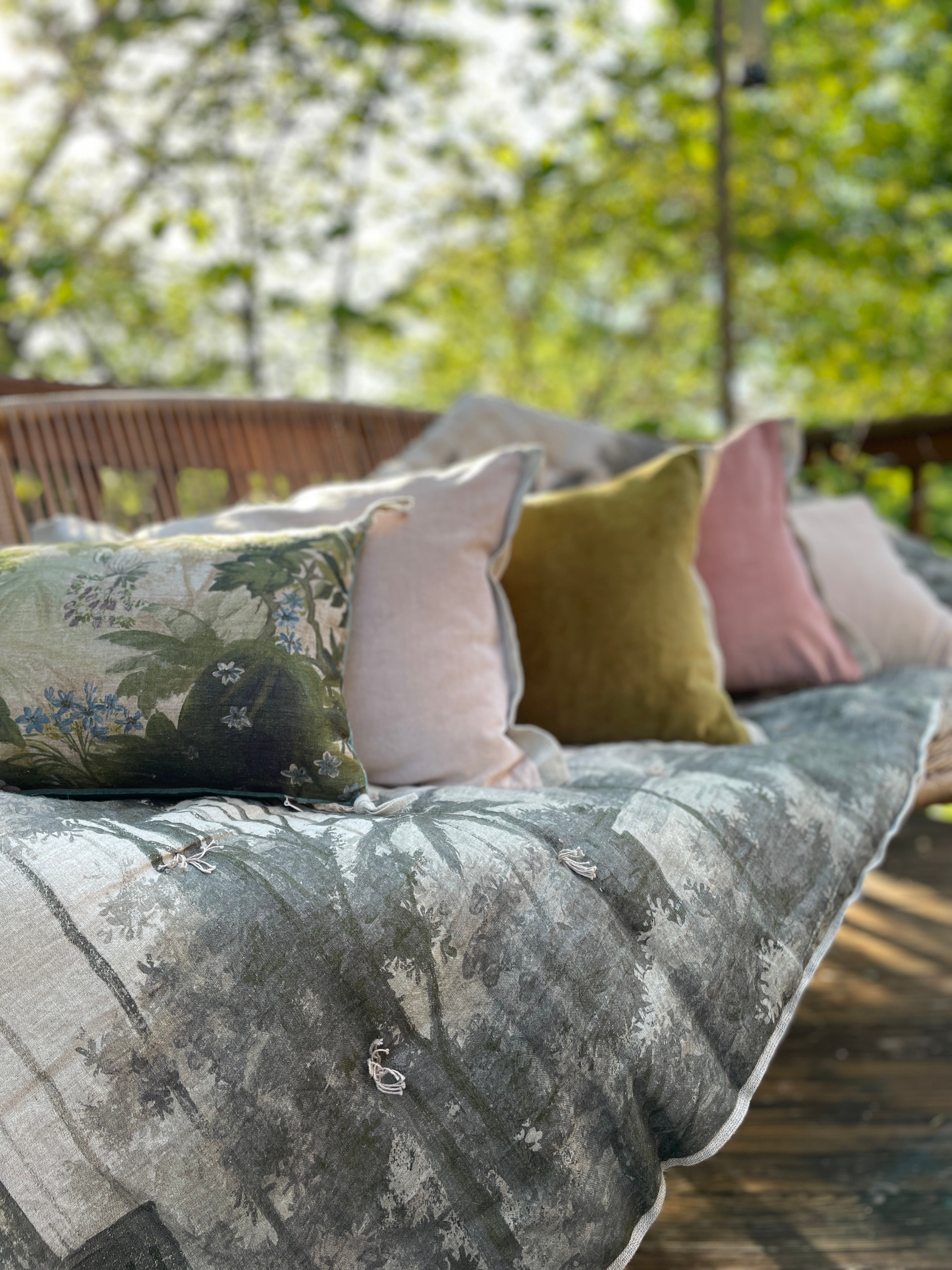 Linen and Velvet Decorative Pillows